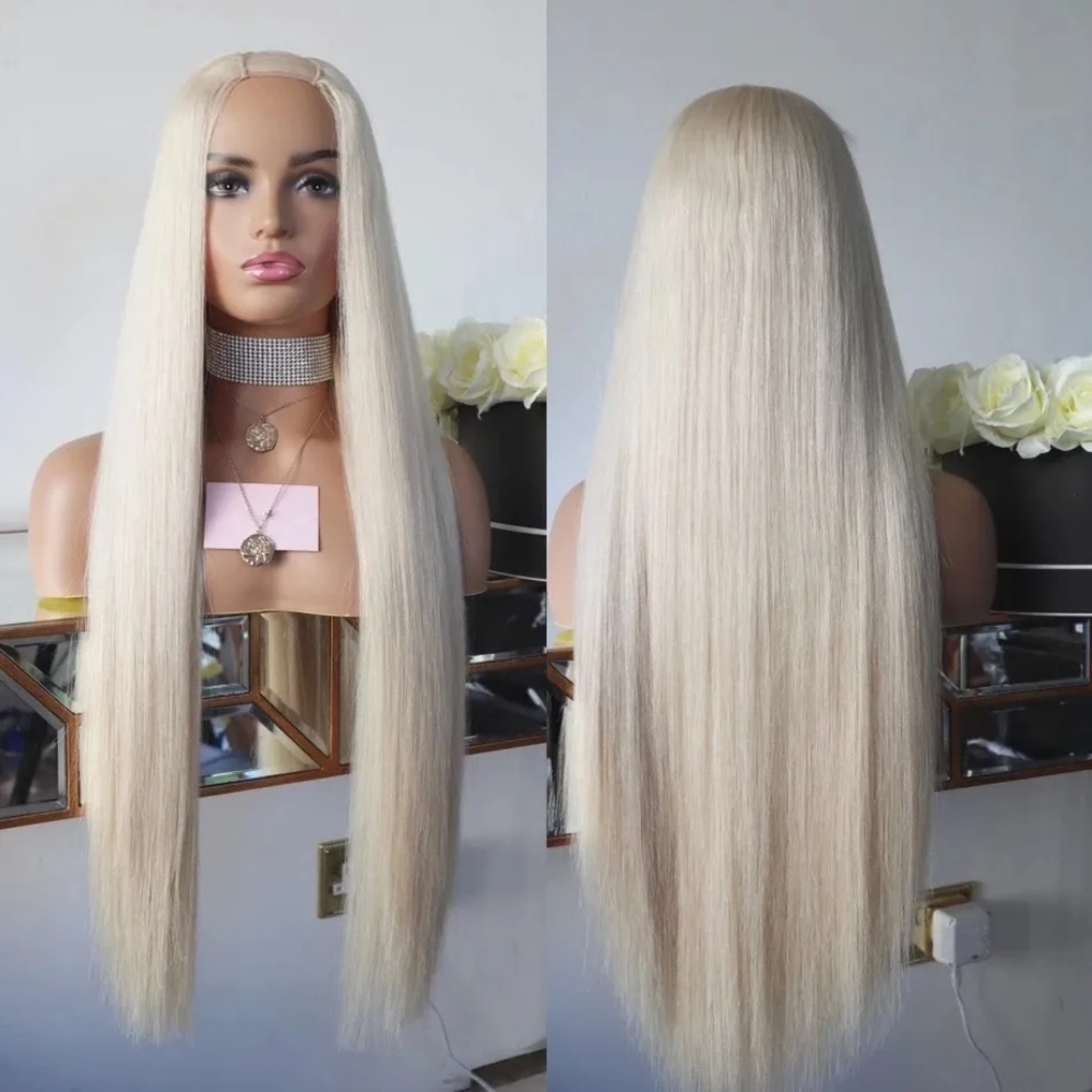 New Lace front platium blonde SUPER LONG 35in  wig
